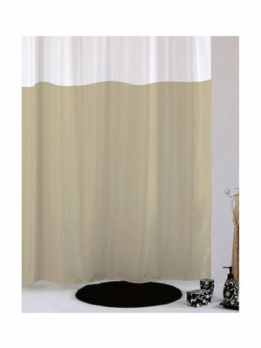 Import Hellas Κουρτίνα Μπάνιου Υφασμάτινη Dobblo Μπεζ με Τρουκς 240x200cm